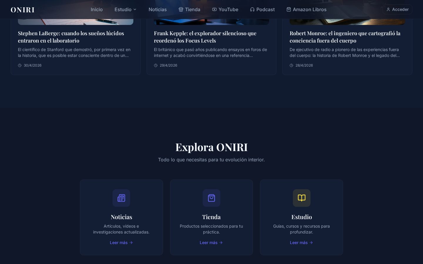 Comunidad y experiencia de Oniri